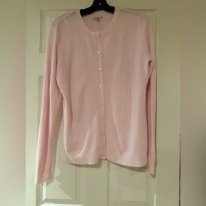 Croft & Barrow Women’s Extra soft Cardigan M Pink Crew Neck Button Up